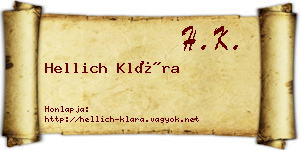 Hellich Klára névjegykártya